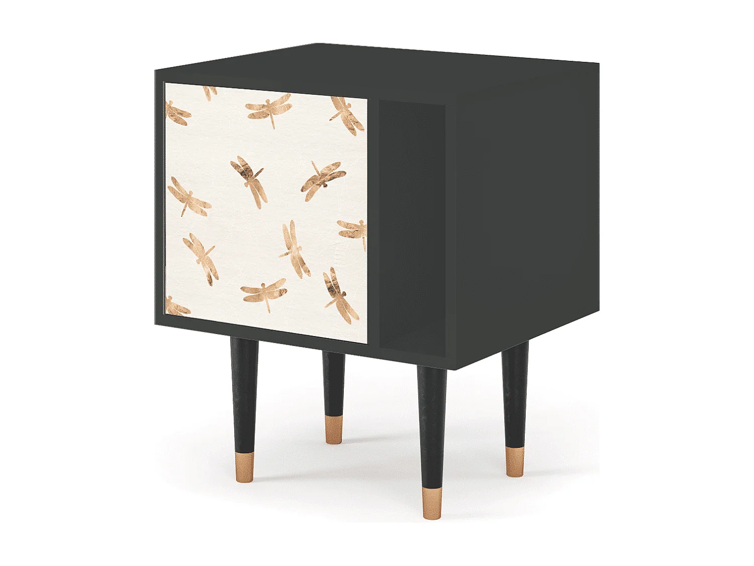 Table de nuit - 57х69х48 cm - S2 - Nude Dragonflies, Anthracite