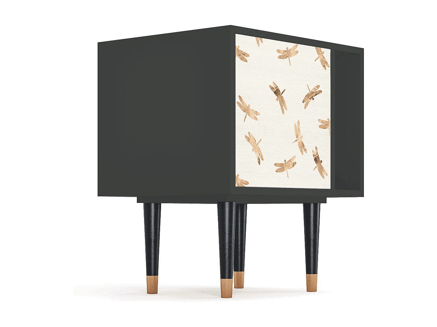 Table de nuit - 57х69х48 cm - S2 - Nude Dragonflies, Anthracite