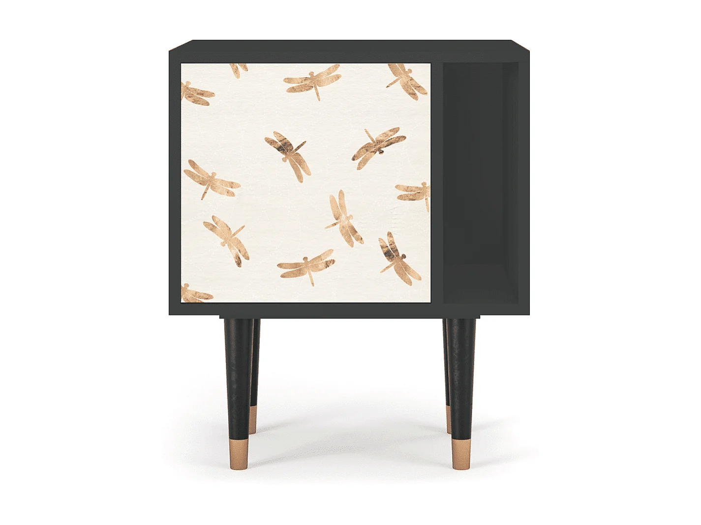 Table de nuit - 57х69х48 cm - S2 - Nude Dragonflies, Anthracite