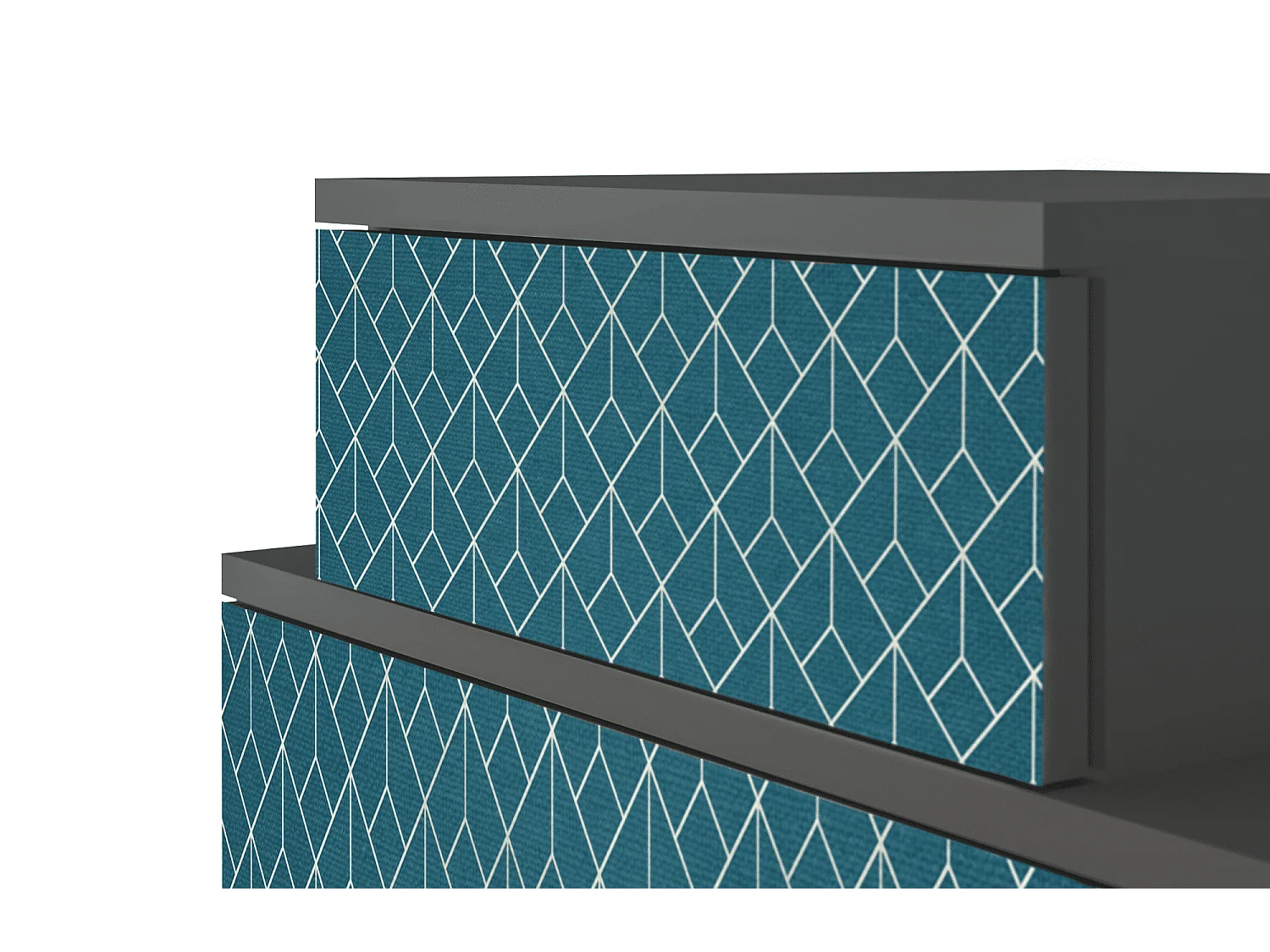 Stolik nocny - 58х58х41 cm - NS1 - Turquoise Geometry, Antracyt