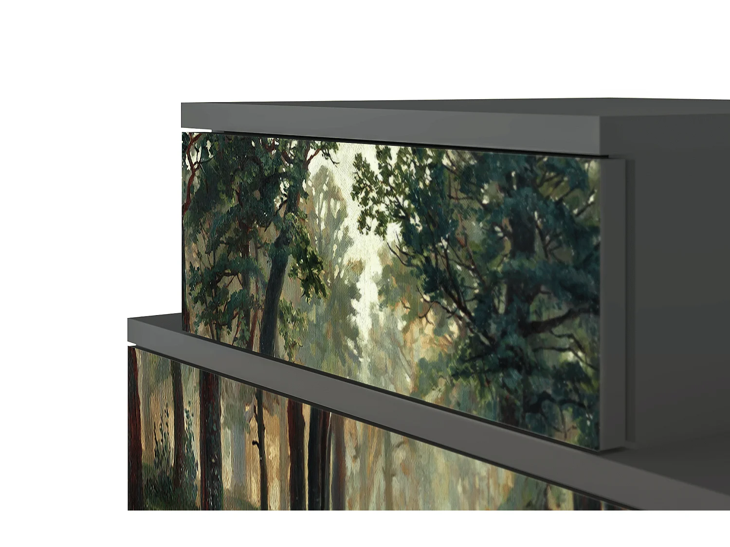 Table de nuit - 58х58х41 cm - NS1 -  Rain in the Oak Forest, Anthracite