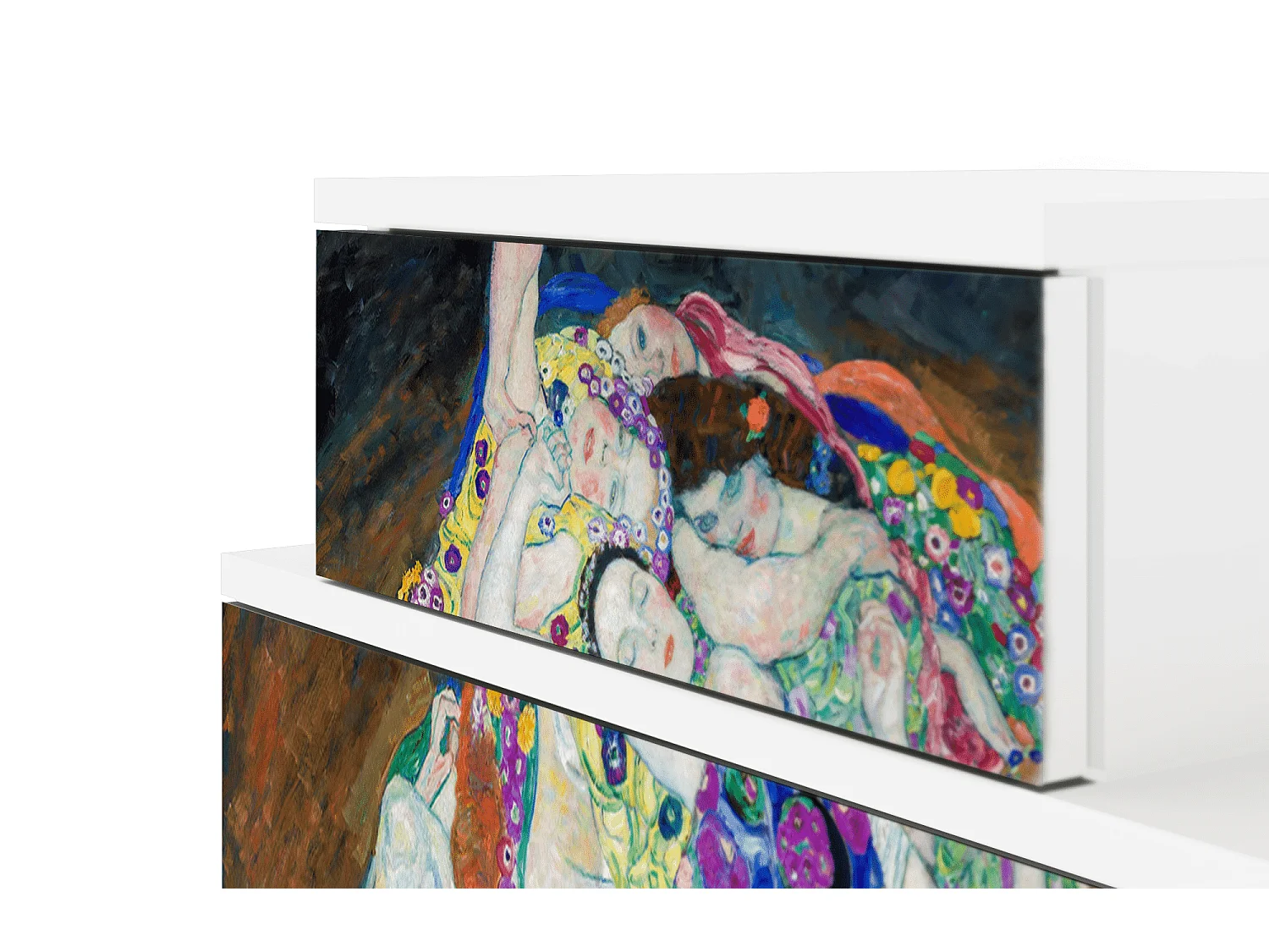 Stolik nocny - 58х58х41 cm - NS1 - The Maiden by Klimt, Biały