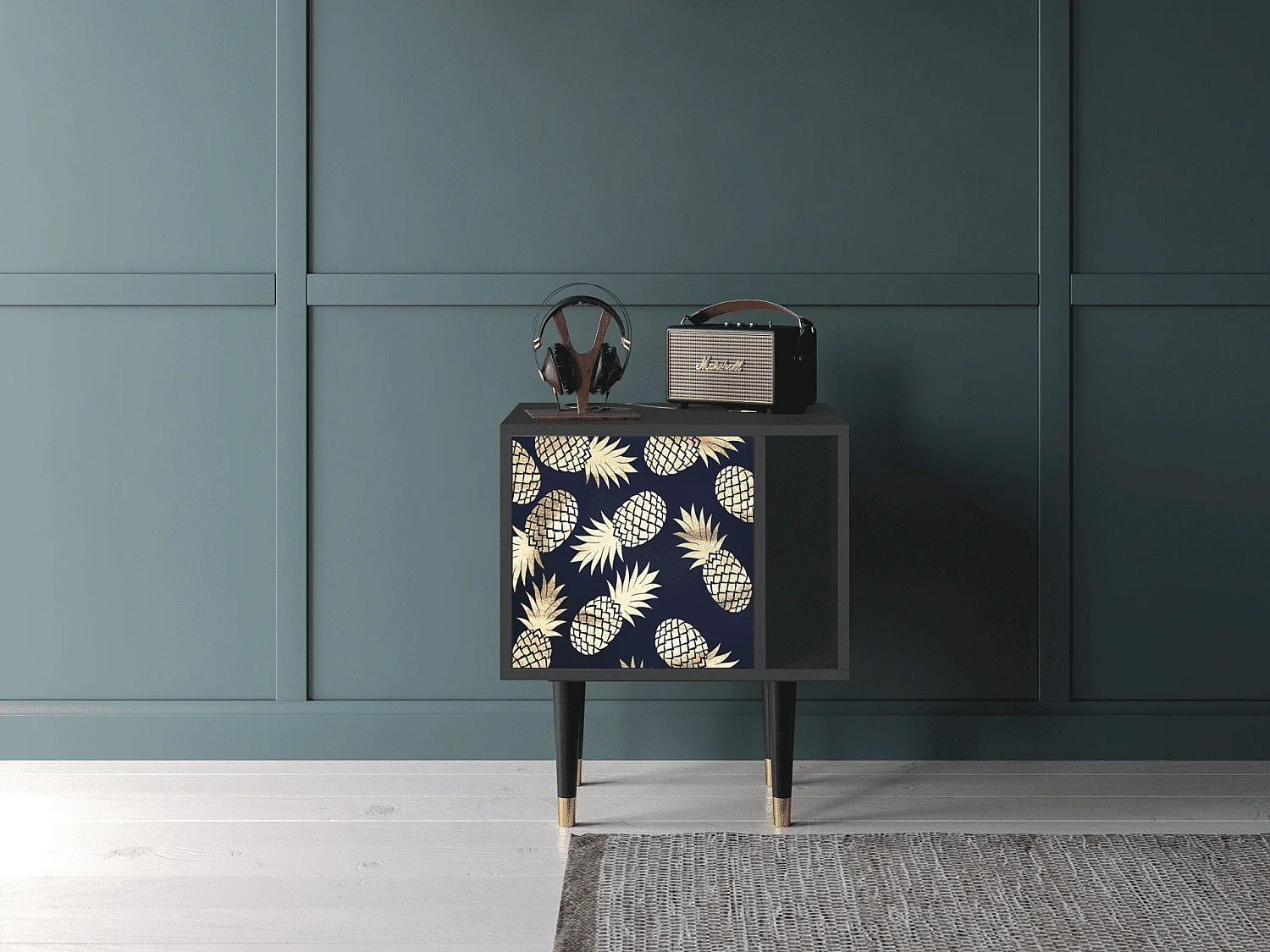 Stolik nocny - 57х69х48 cm - S2 - Sunny Pineaple, Antracyt