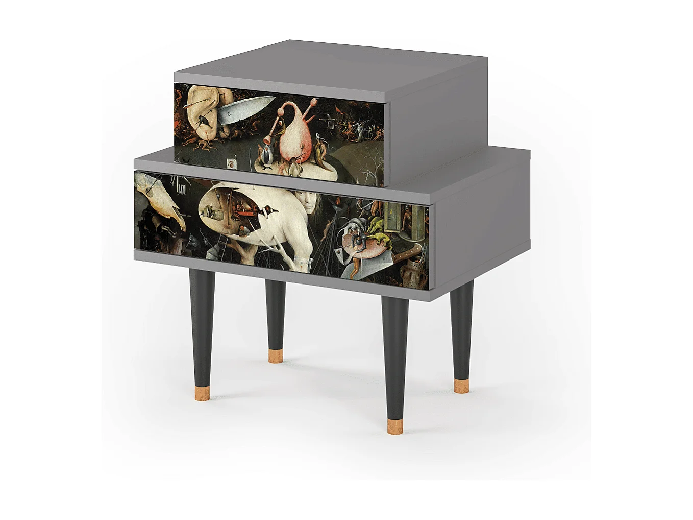 Table de nuit - 58х58х41 cm - NS1 - The Garden 2, Gris