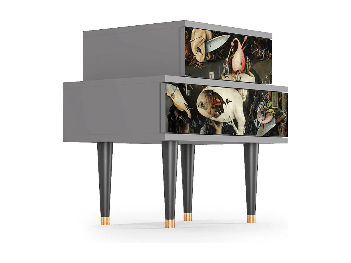 Table de nuit - 58х58х41 cm - NS1 - The Garden 2, Gris