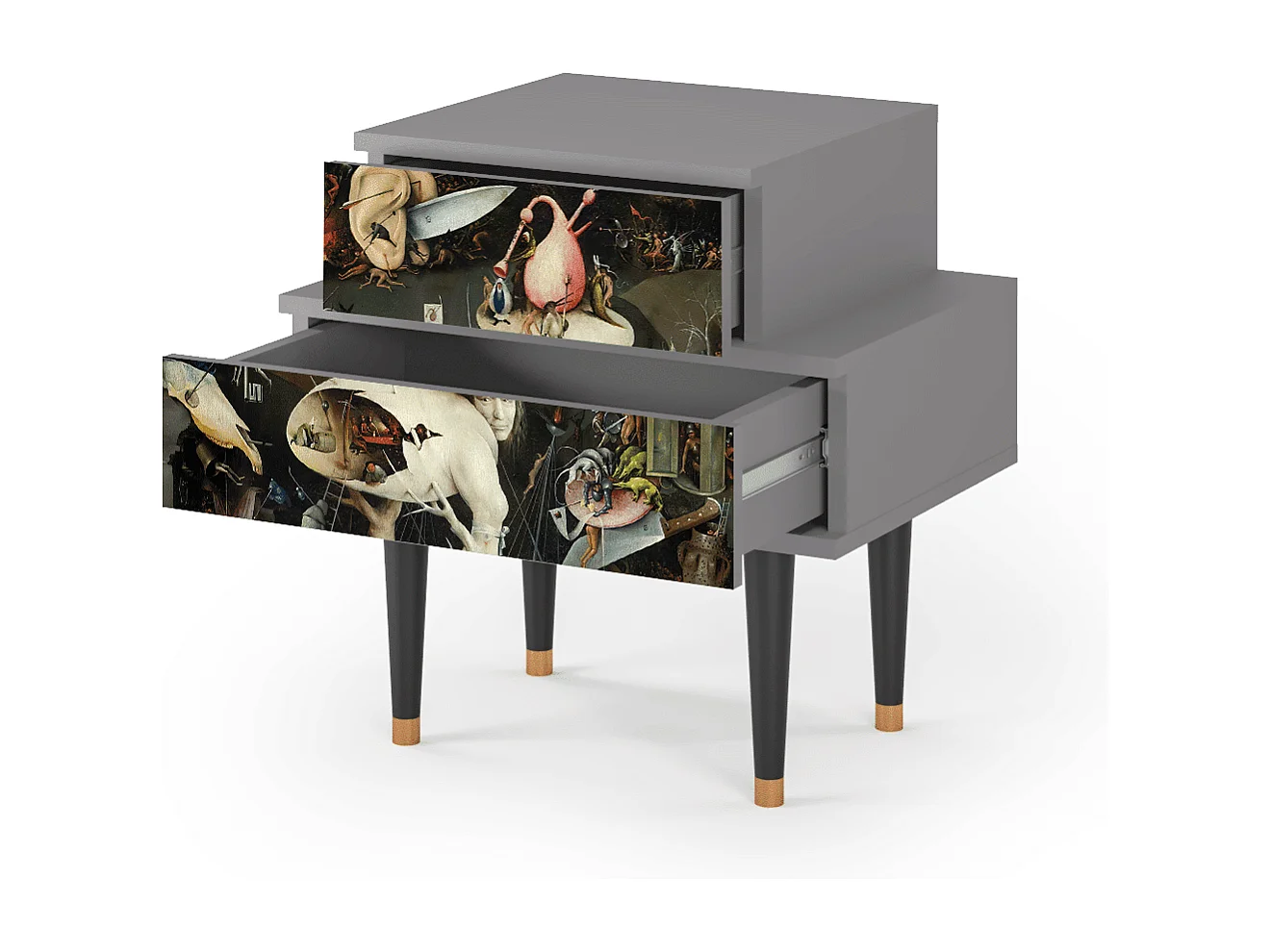 Stolik nocny - 58х58х41 cm - NS1 - The Garden 2, Szary