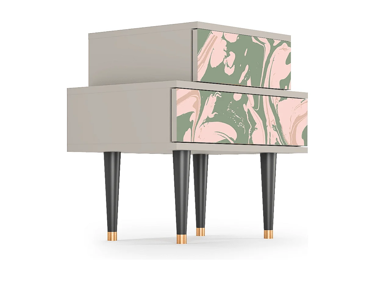 Stolik nocny - 58х58х41 cm - NS1 - Aquarelle, Piaskowy