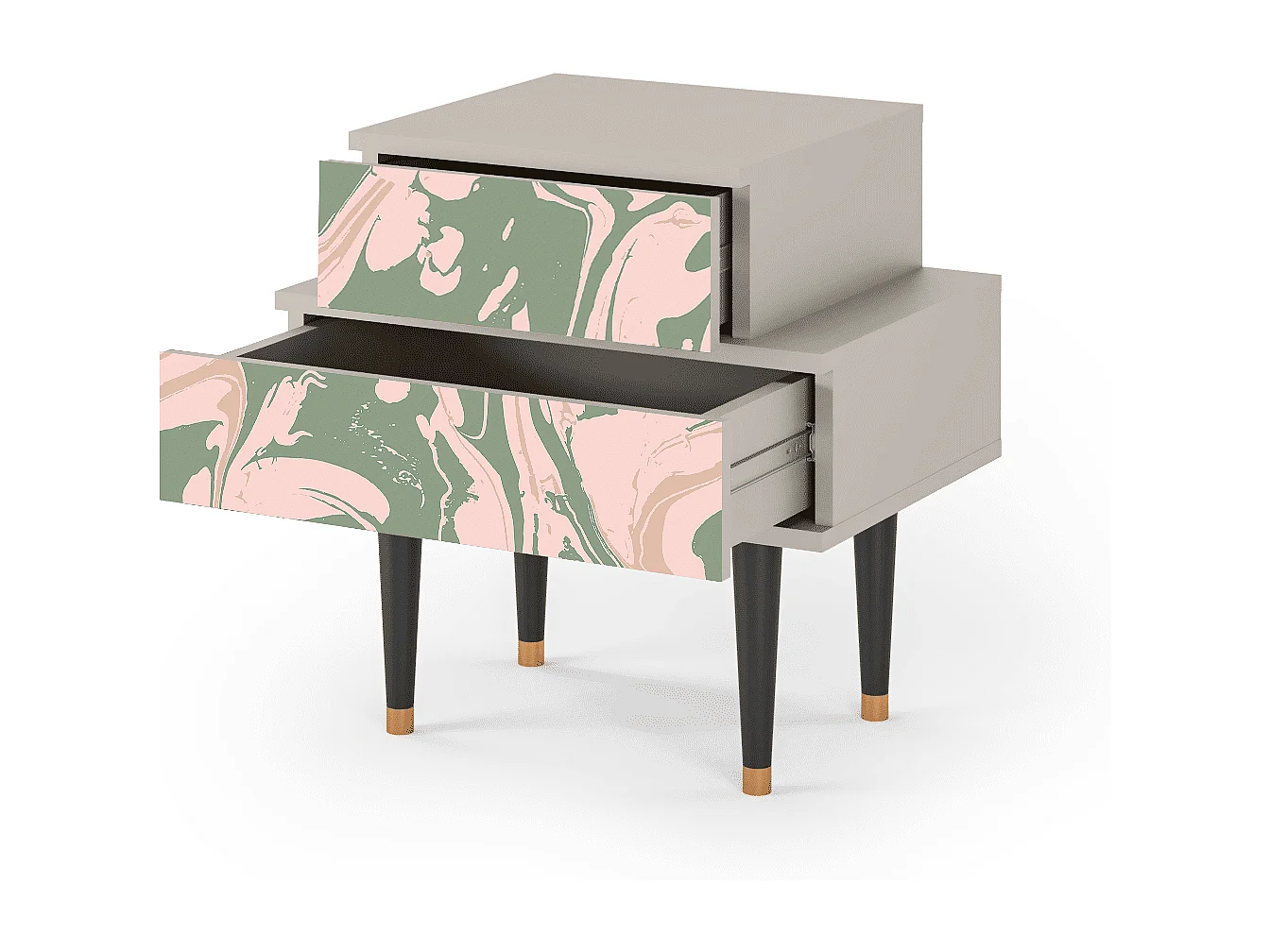 Stolik nocny - 58х58х41 cm - NS1 - Aquarelle, Piaskowy