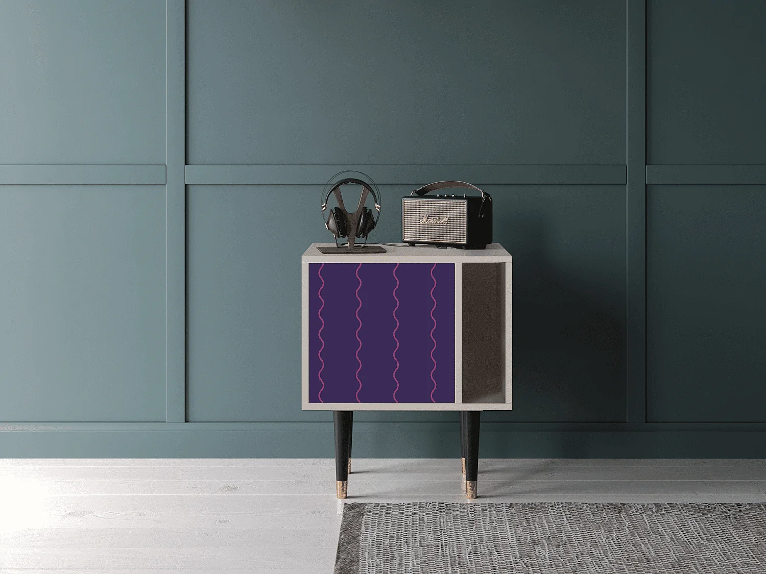 Stolik nocny - 57х69х48 cm - S2 - Grape Maccaroni, Piaskowy