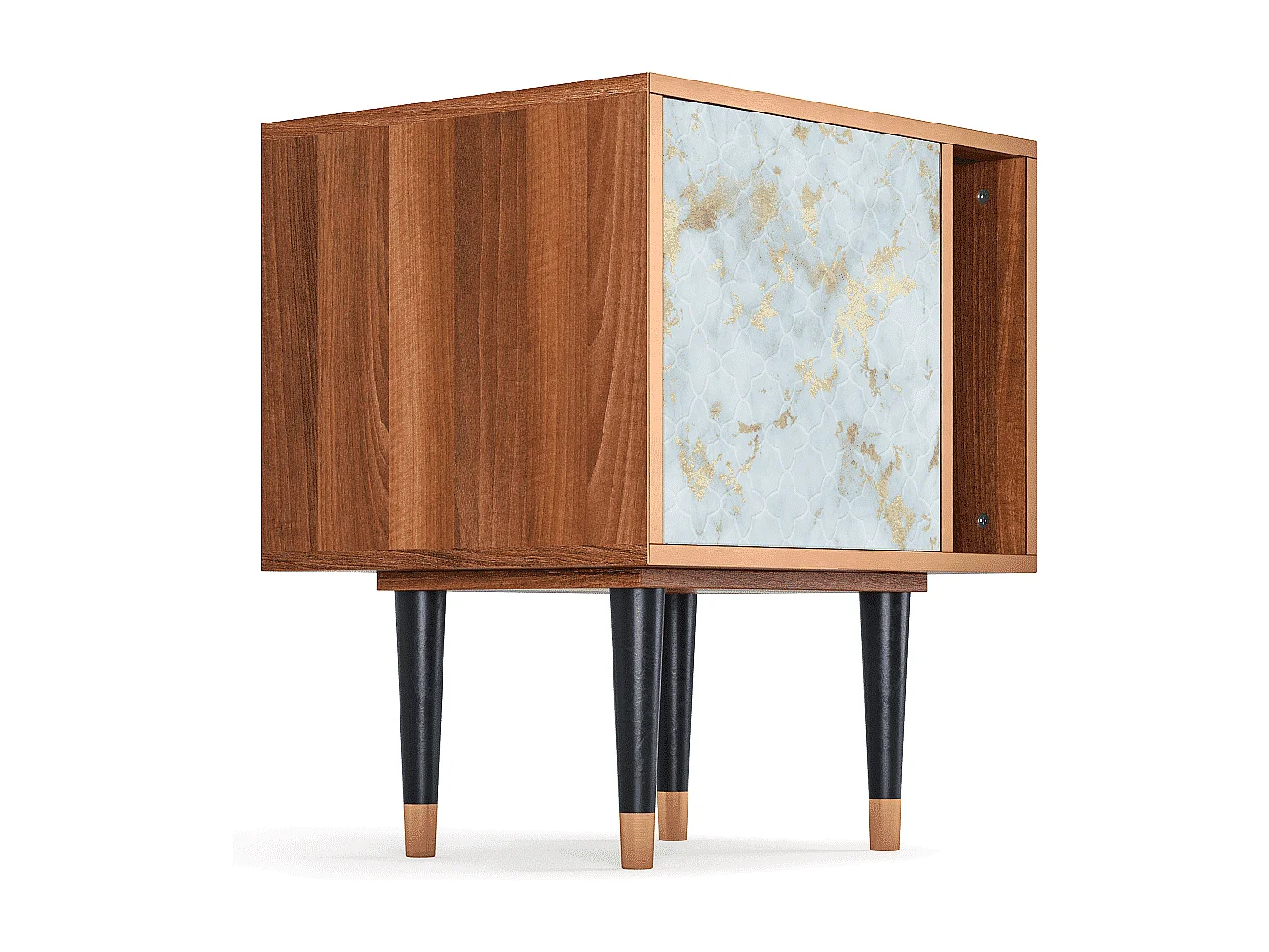 Nachtkastje - 57х69х48 cm - S2 - Golden Waves, Walnoot