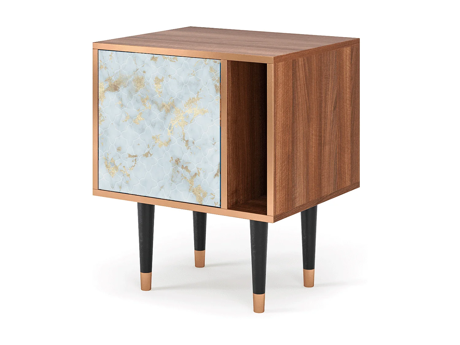 Table de nuit - 57х69х48 cm - S2 - Golden Waves, Noyer