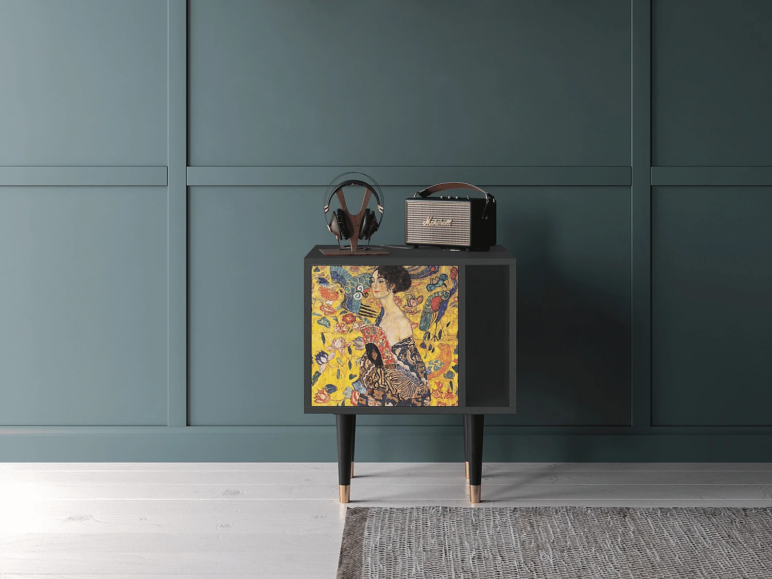 Table de nuit - 57х69х48 cm - S2 - Lady with Fan by Klimt, Anthracite