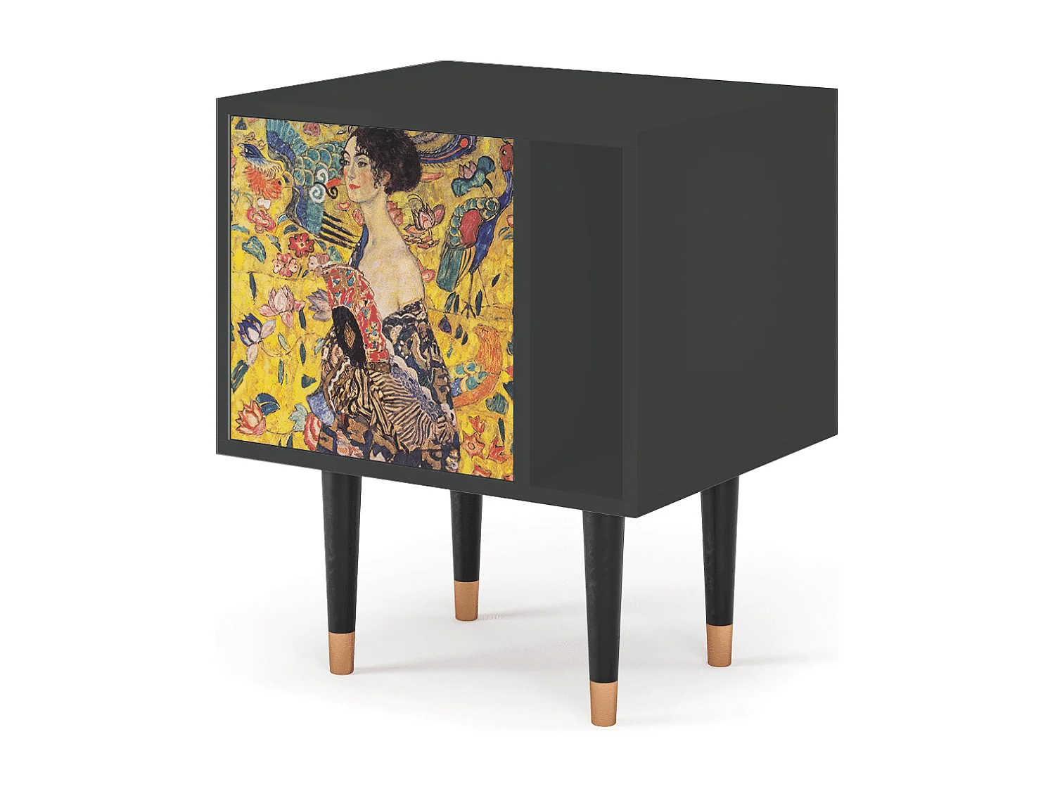 Table de nuit - 57х69х48 cm - S2 - Lady with Fan by Klimt, Anthracite