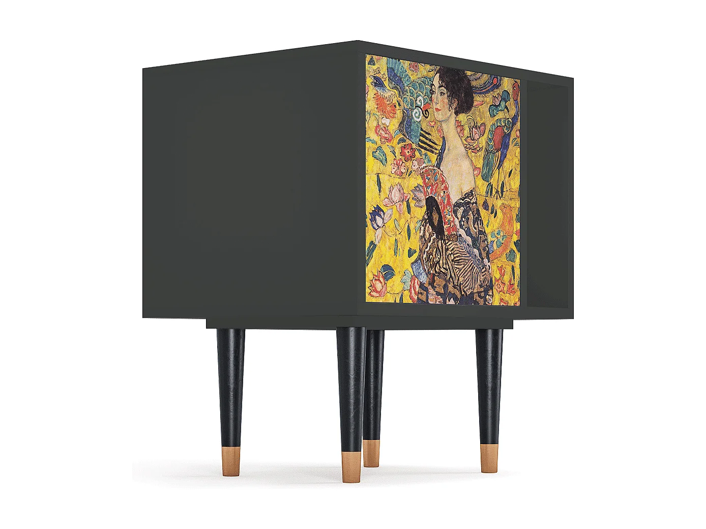 Table de nuit - 57х69х48 cm - S2 - Lady with Fan by Klimt, Anthracite