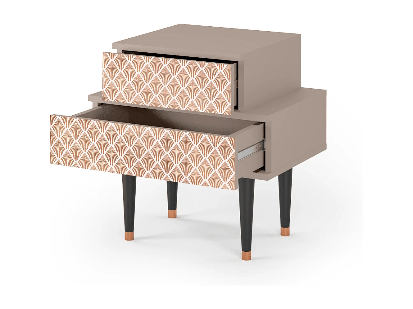 Mesita de noche - 58х58х41 cm - NS1 - Pastel Sunrise, Latte