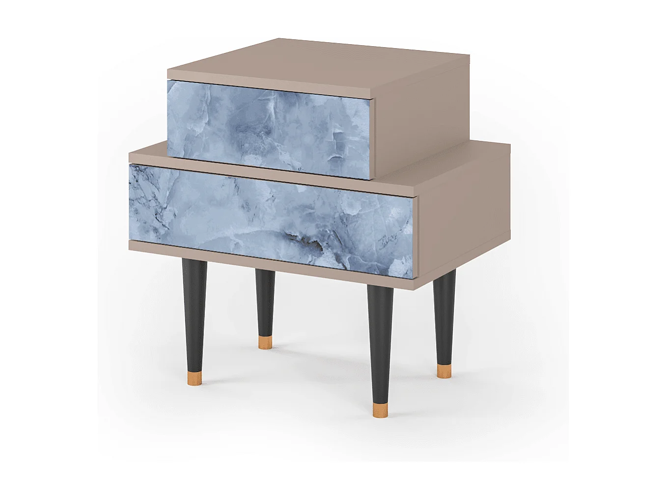 Stolik nocny - 58х58х41 cm - NS1 - Feather Ice, Latte