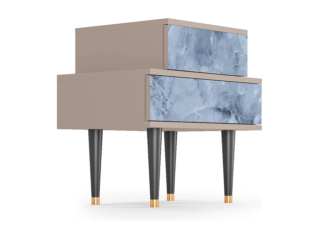 Stolik nocny - 58х58х41 cm - NS1 - Feather Ice, Latte