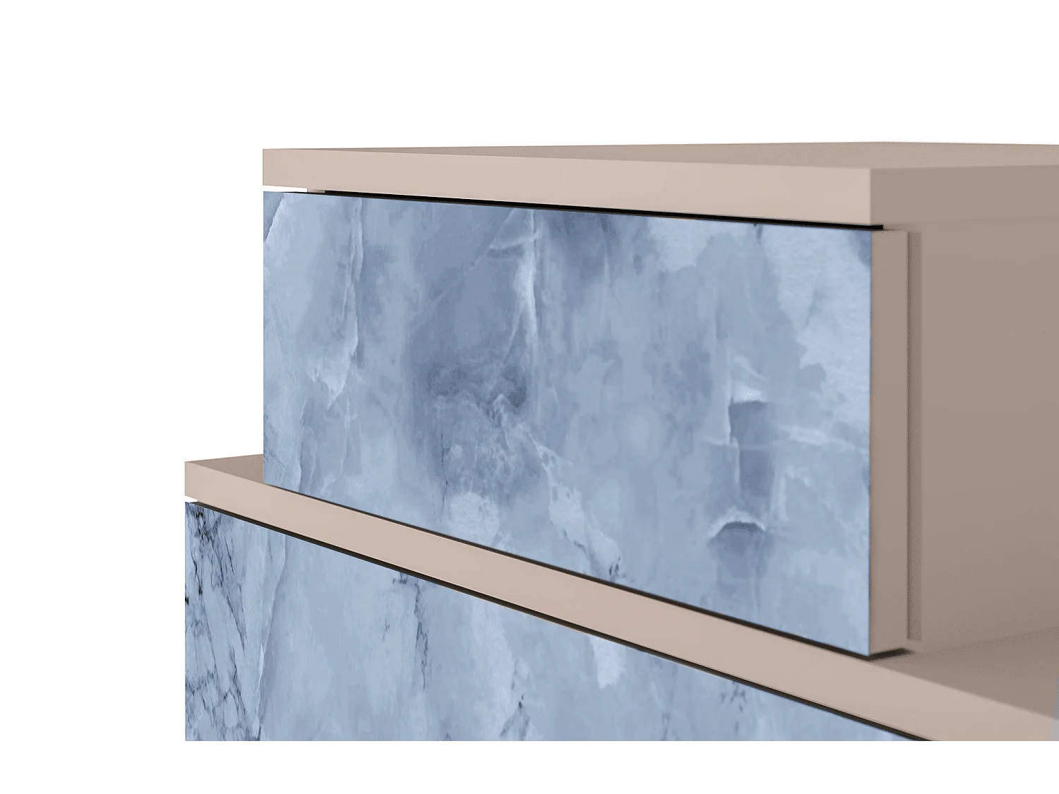 Stolik nocny - 58х58х41 cm - NS1 - Feather Ice, Latte