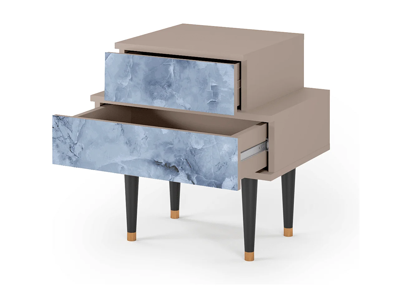 Stolik nocny - 58х58х41 cm - NS1 - Feather Ice, Latte