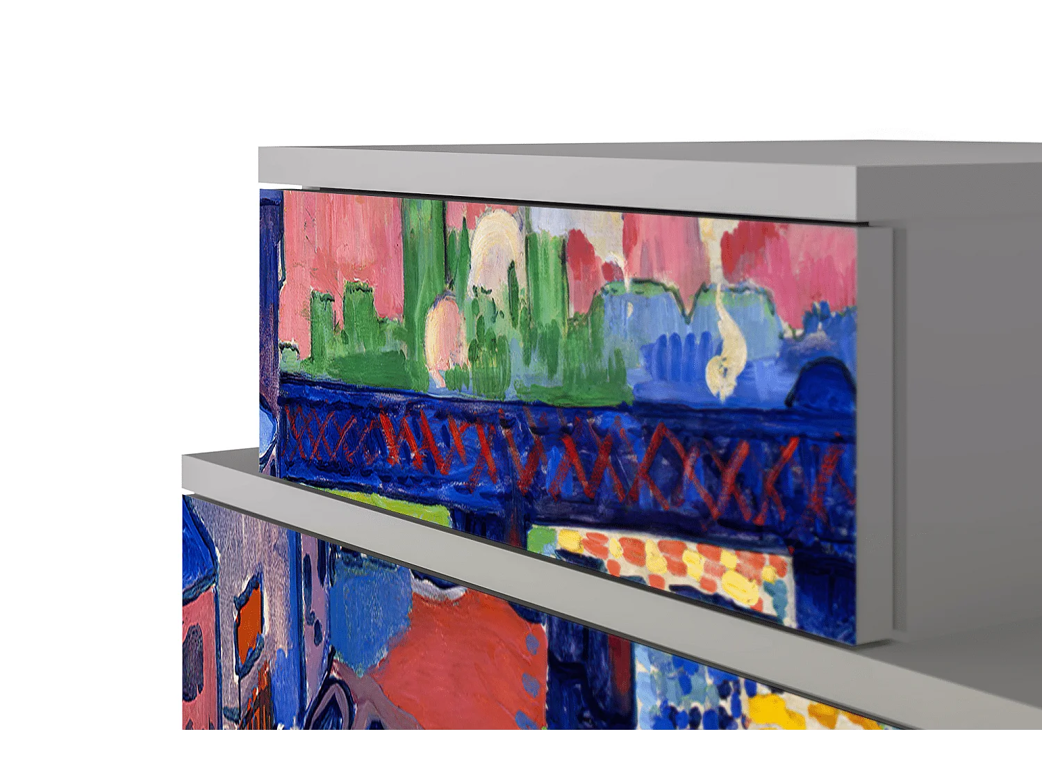 Table de nuit - 58х58х41 cm - NS1 - Charing Cross Bridge, Gris