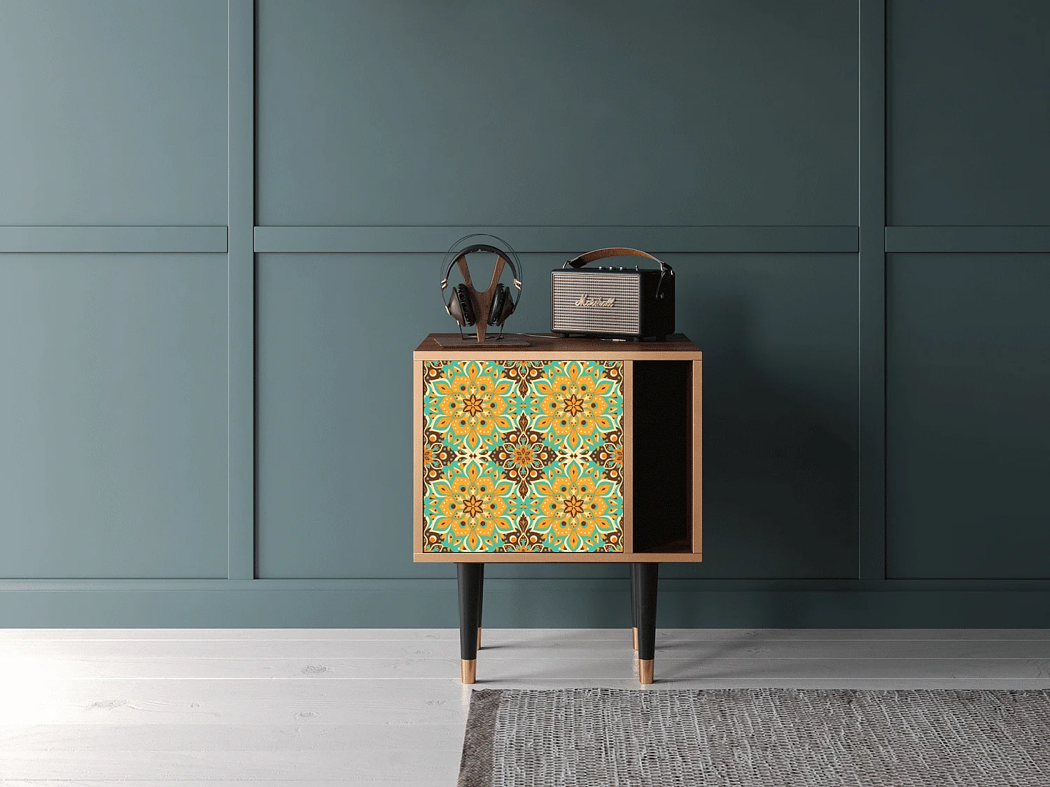 Table de nuit - 57х69х48 cm - S2 - Indian Spices, Noyer