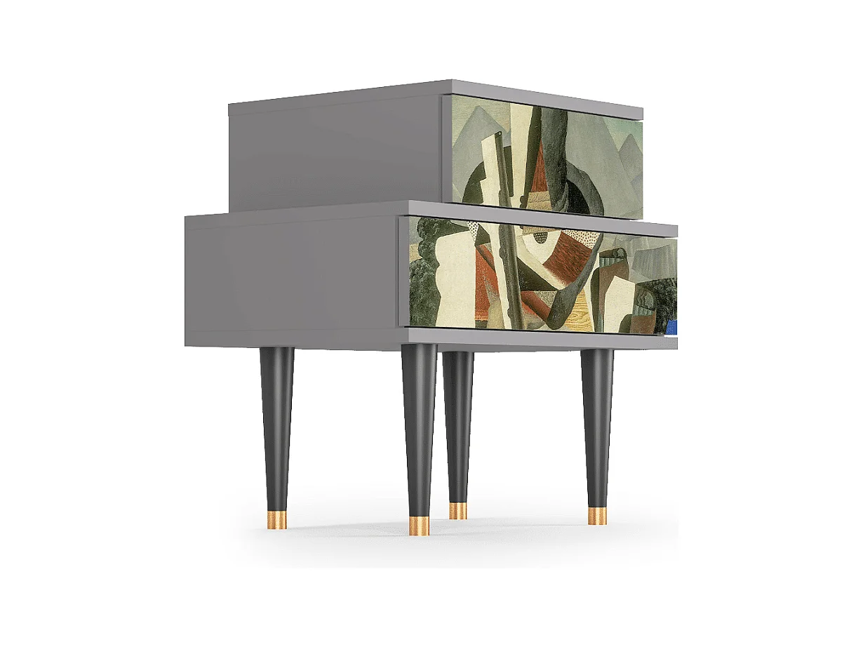 Nachttisch - 58х58х41 cm - NS1 - The Cubist Paintings , Grau
