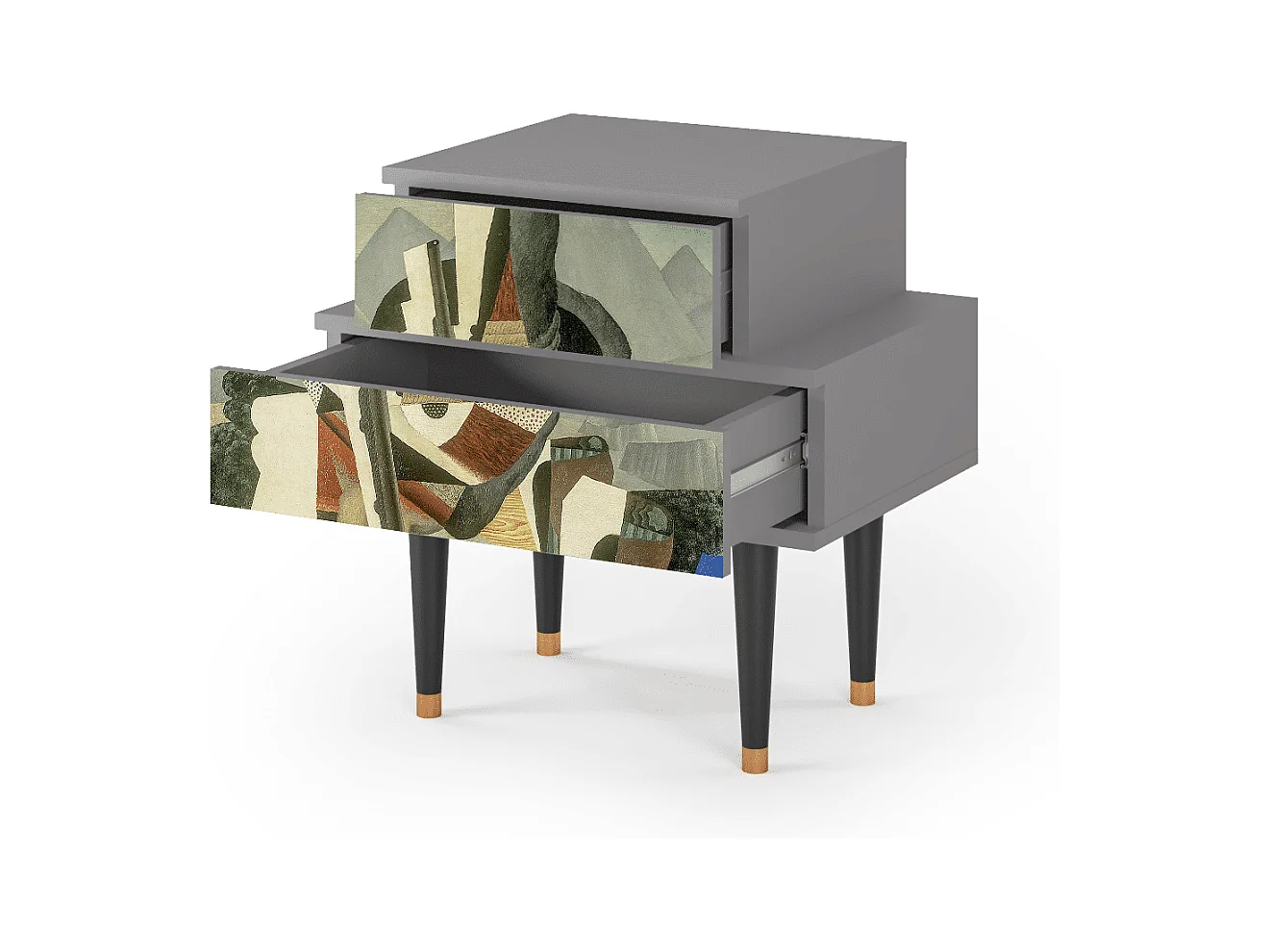 Nachttisch - 58х58х41 cm - NS1 - The Cubist Paintings , Grau