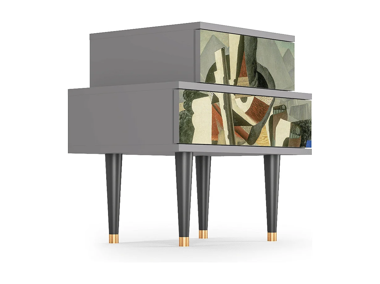 Nachttisch - 58х58х41 cm - NS1 - The Cubist Paintings , Grau