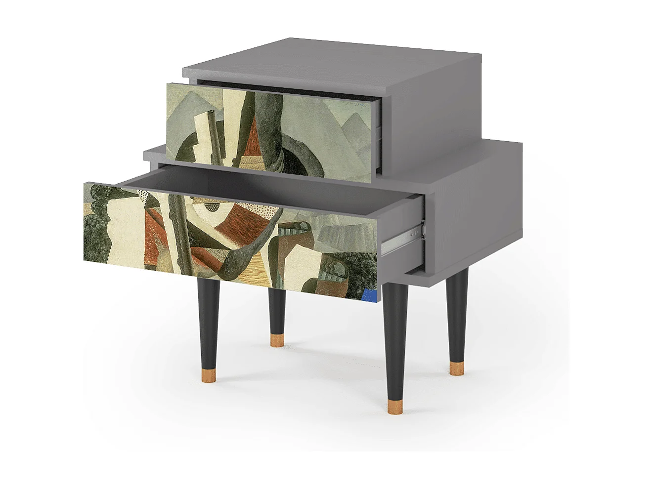 Nachttisch - 58х58х41 cm - NS1 - The Cubist Paintings , Grau