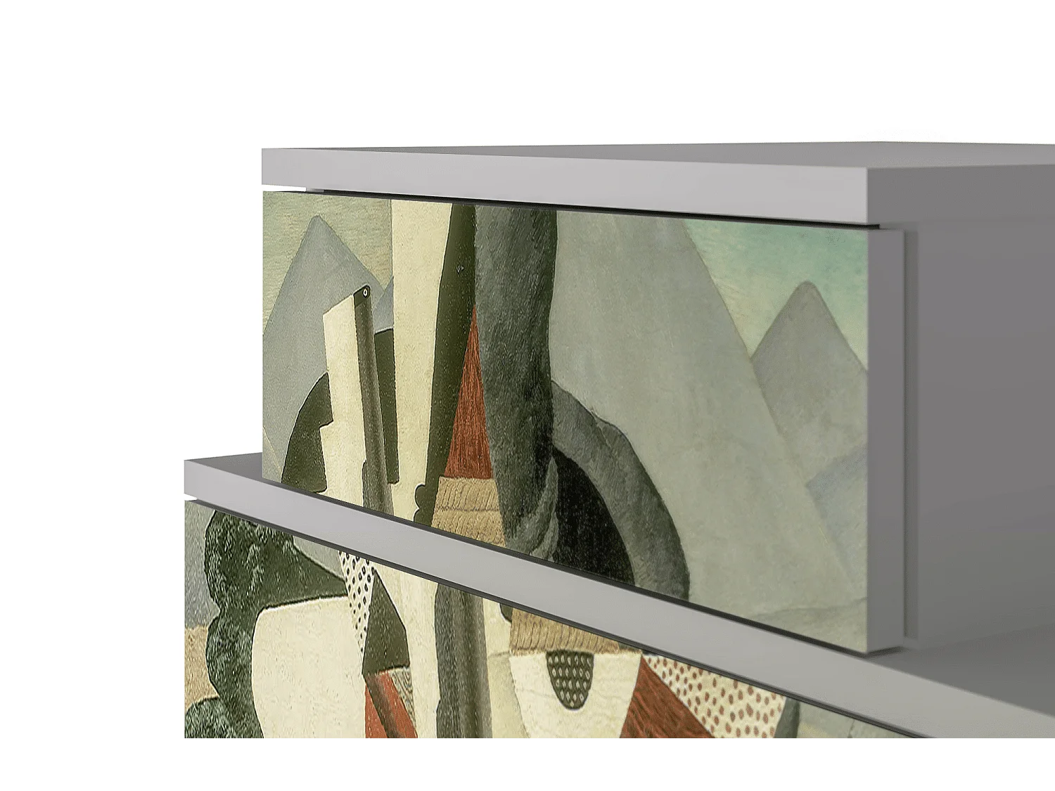 Stolik nocny - 58х58х41 cm - NS1 - The Cubist Paintings , Szary