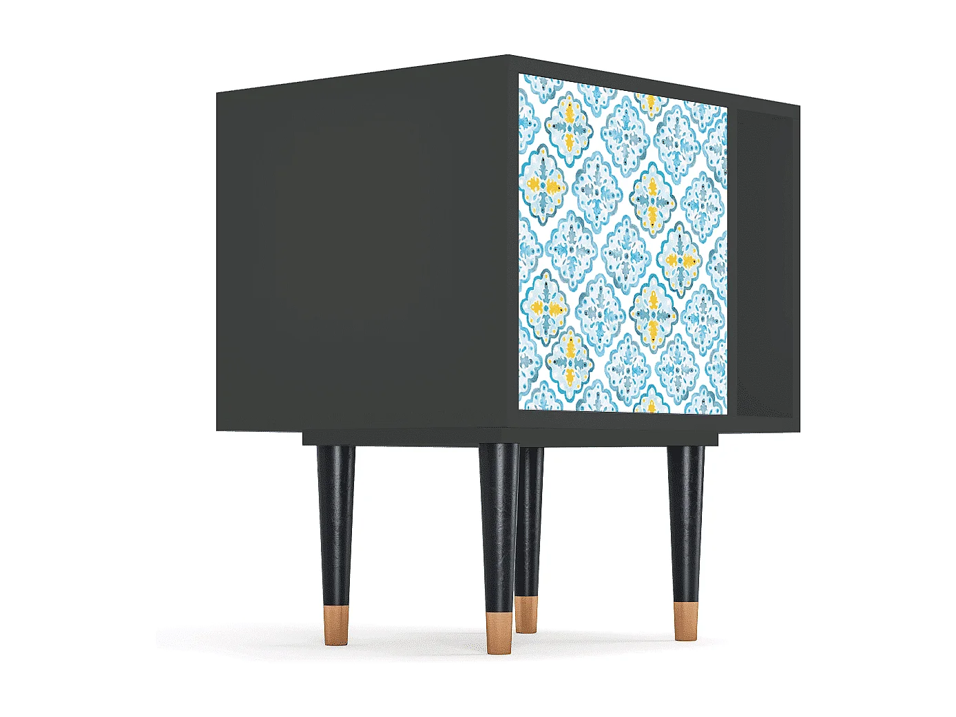 Stolik nocny - 57х69х48 cm - S2 - Portugese tiles, Antracyt