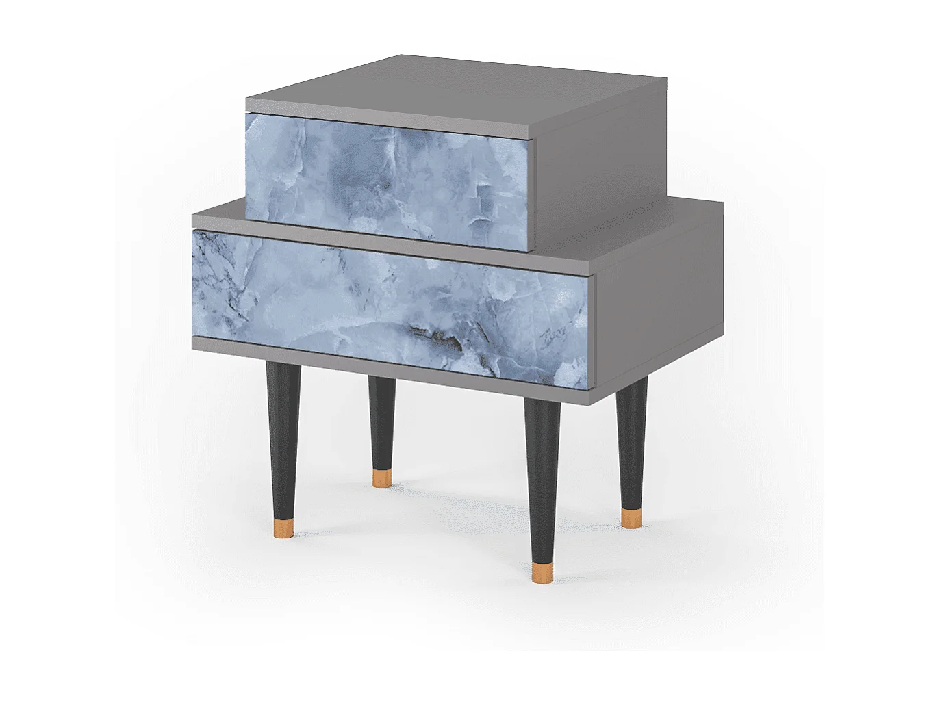 Table de nuit - 58х58х41 cm - NS1 - Feather Ice, Gris