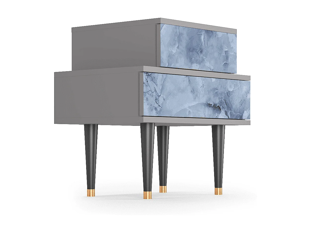 Table de nuit - 58х58х41 cm - NS1 - Feather Ice, Gris