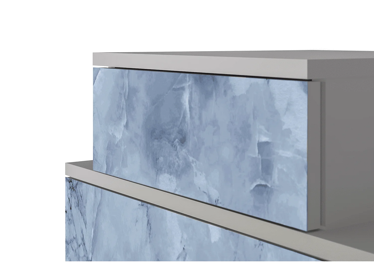 Table de nuit - 58х58х41 cm - NS1 - Feather Ice, Gris