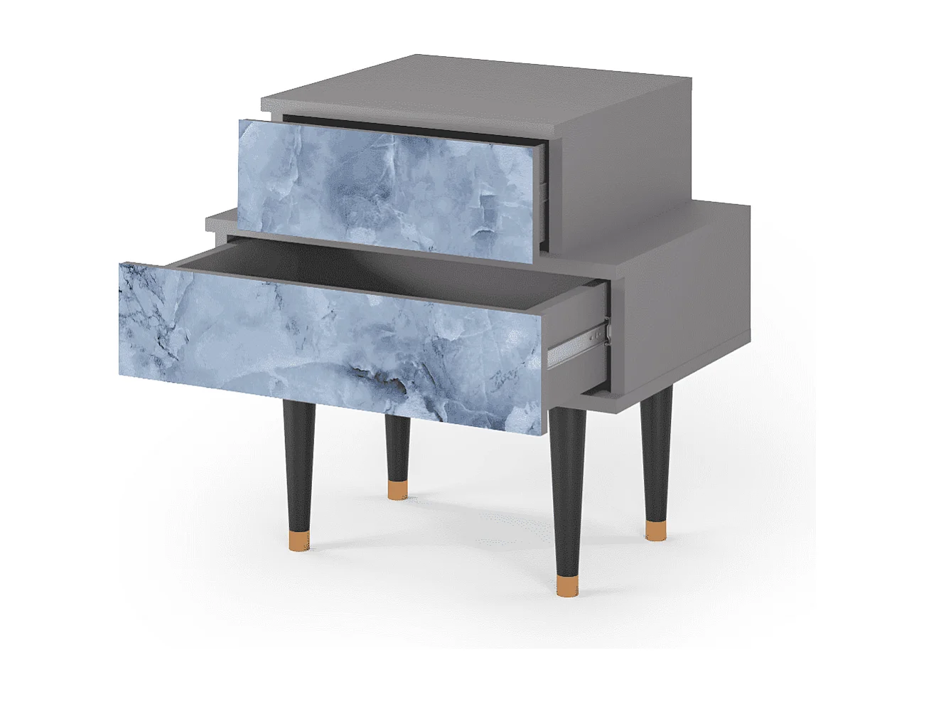 Criado-mudo - 58х58х41 cm - NS1 - Feather Ice, Cinza