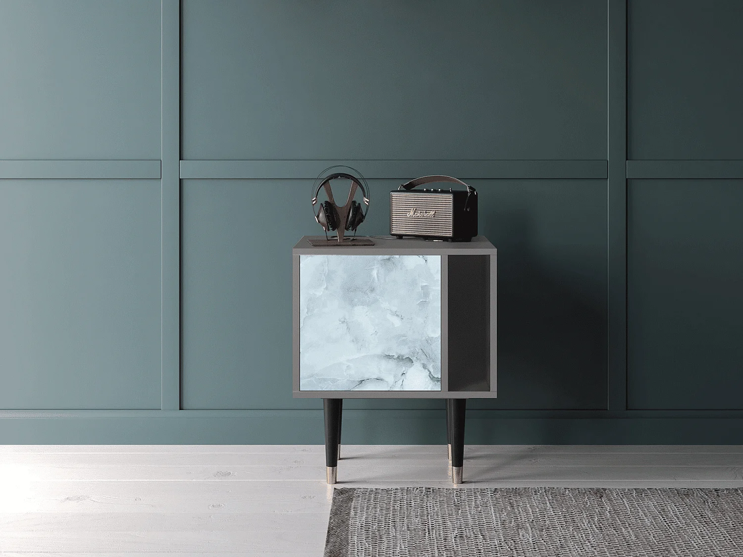 Table de nuit - 57х69х48 cm - S2 - Glacial Colour, Gris