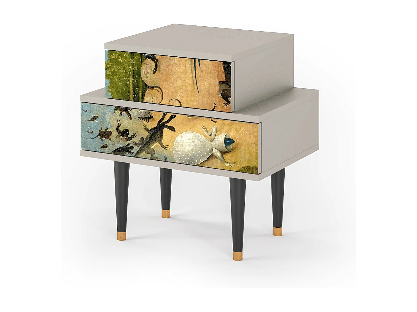 Stolik nocny - 58х58х41 cm - NS1 - The Garden by Bosch, Piaskowy