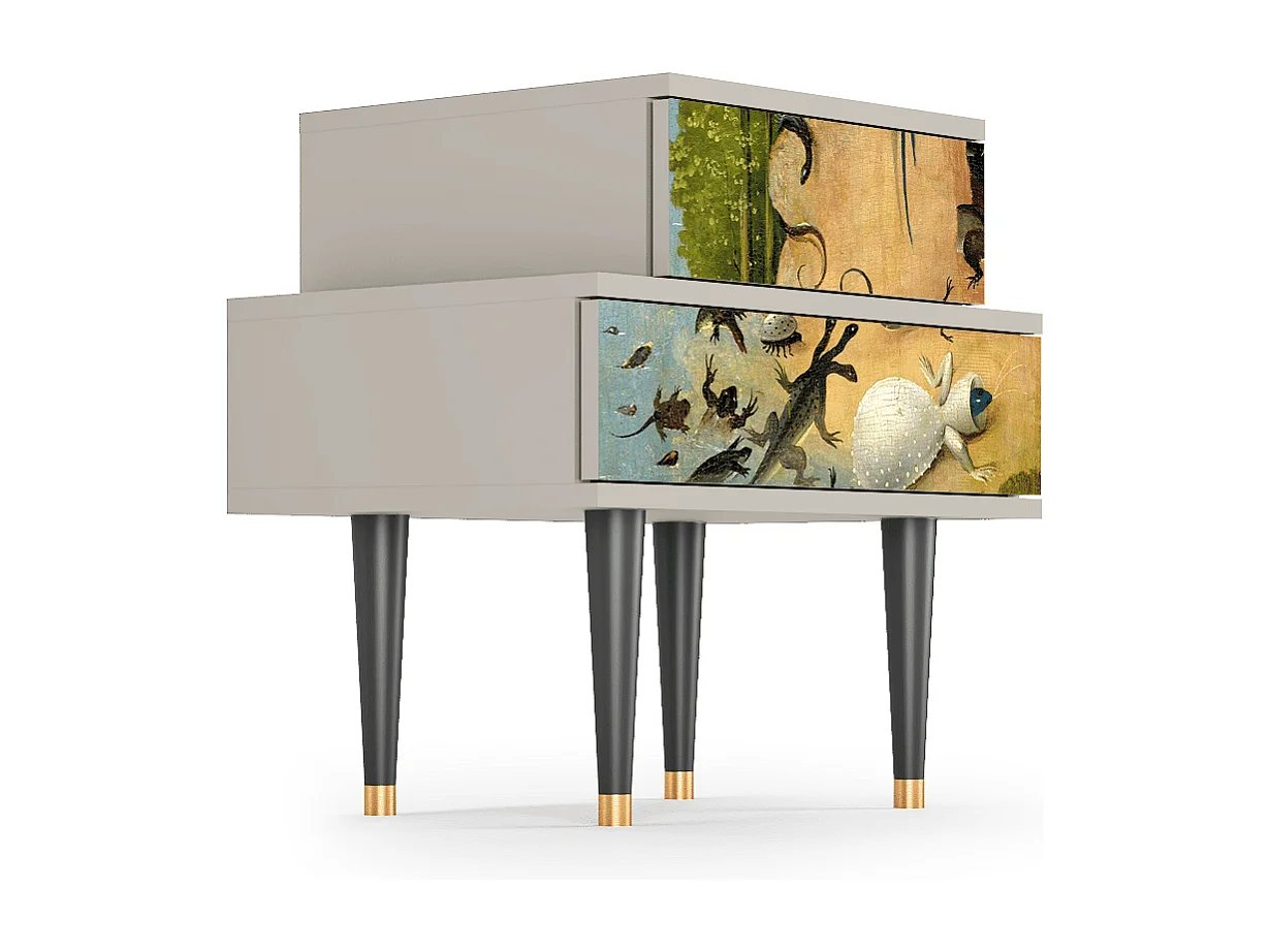 Stolik nocny - 58х58х41 cm - NS1 - The Garden by Bosch, Piaskowy