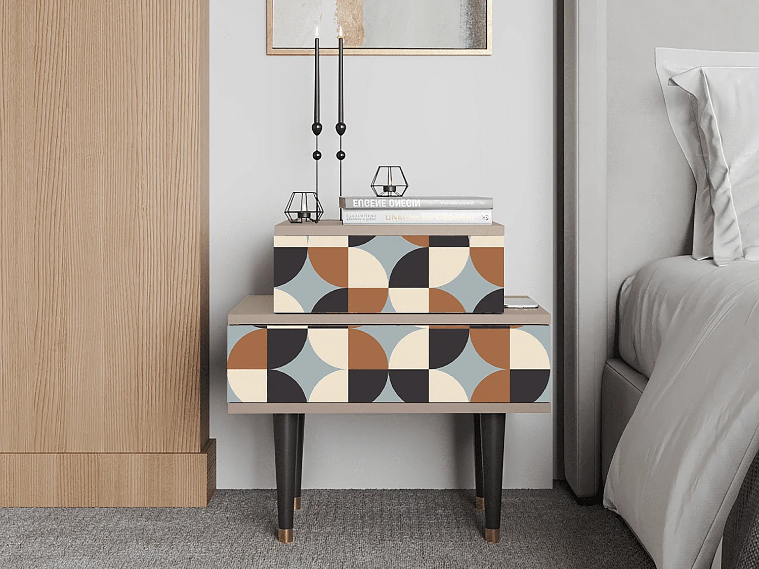 Table de nuit - 58х58х41 cm - NS1 - Brown Sensation, Latte