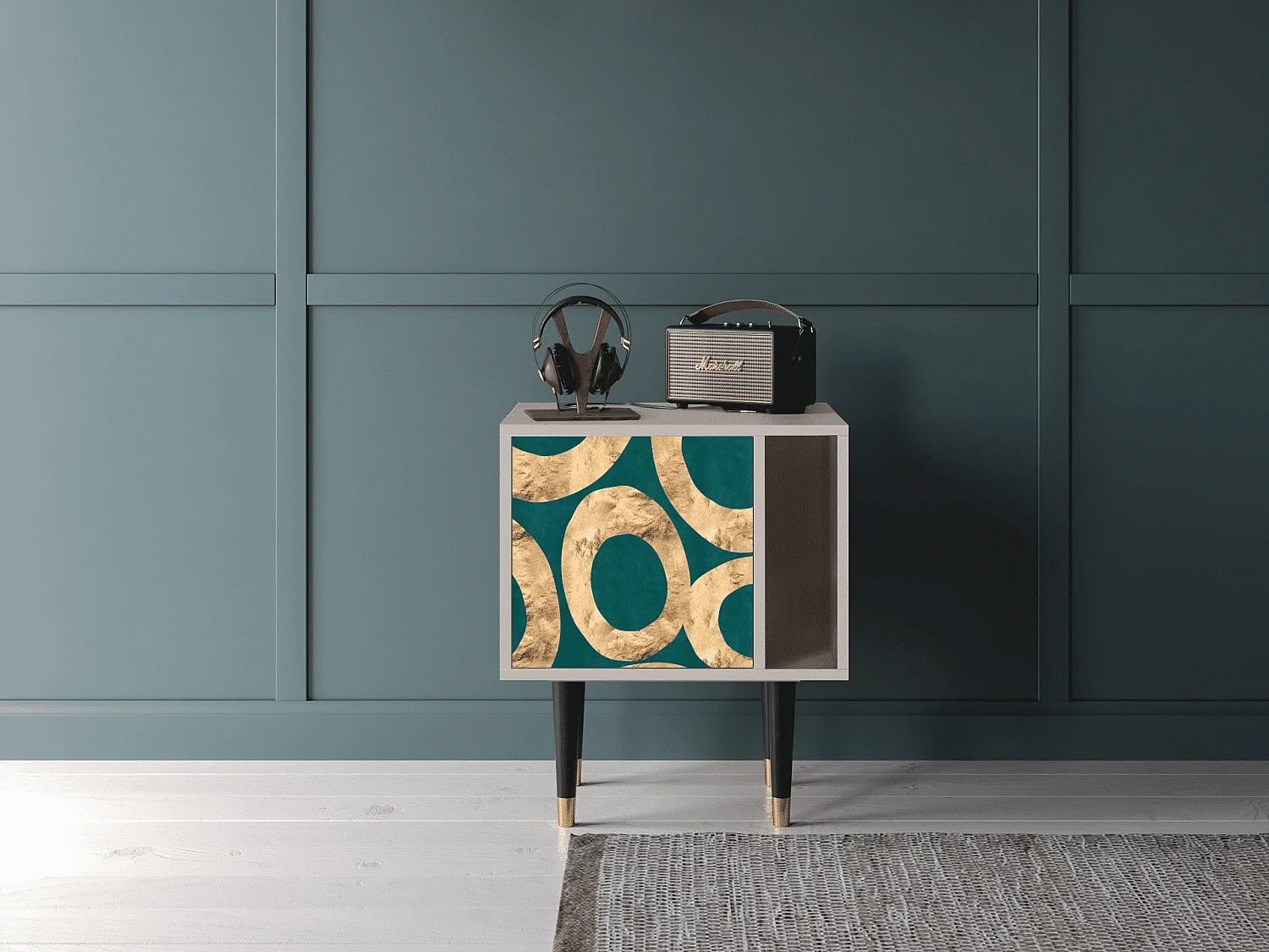 Stolik nocny - 57х69х48 cm - S2 - Zircon Sphere, Piaskowy