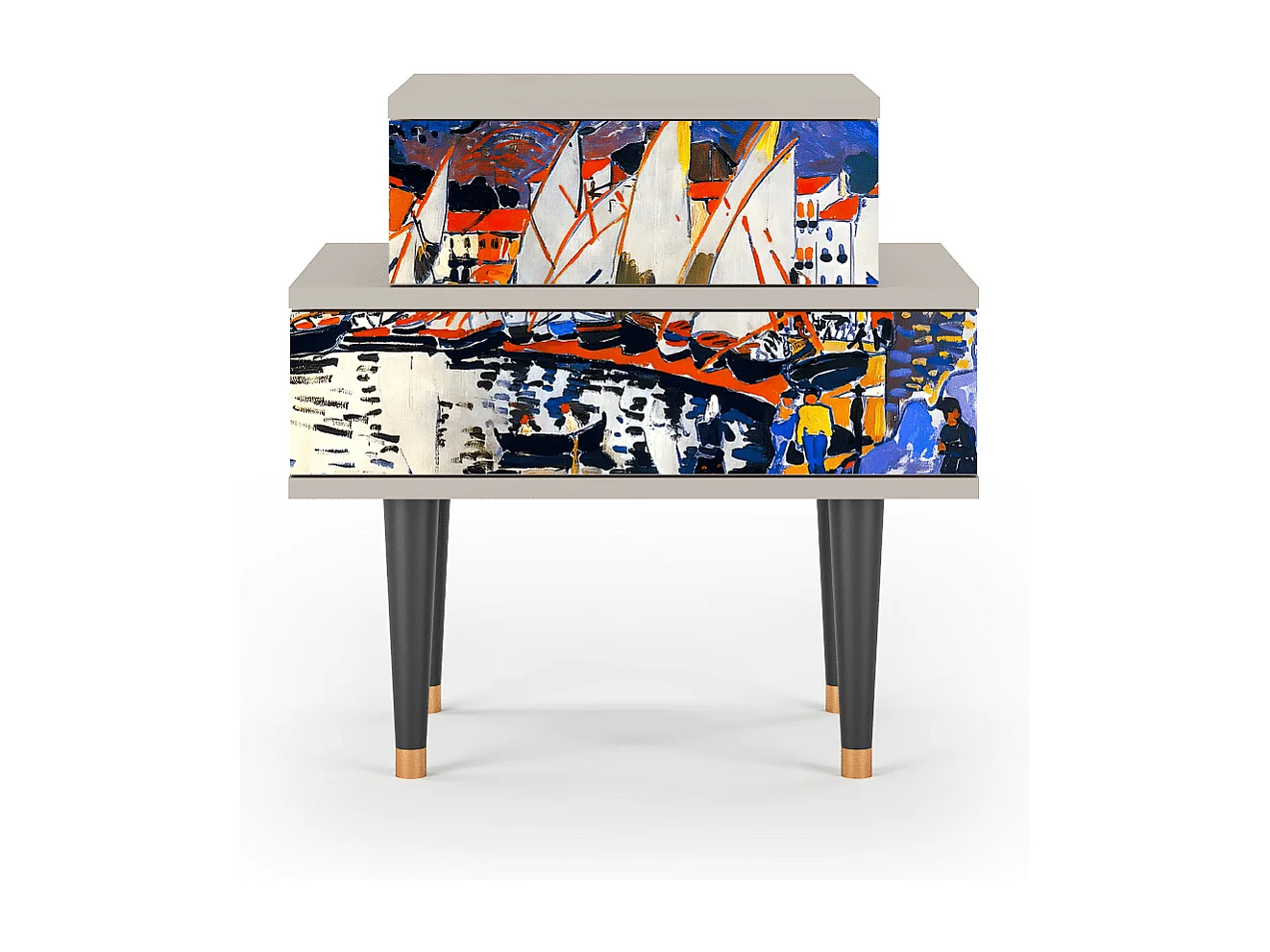 Table de nuit - 58х58х41 cm - NS1 - Le Séchage des voiles , Sable