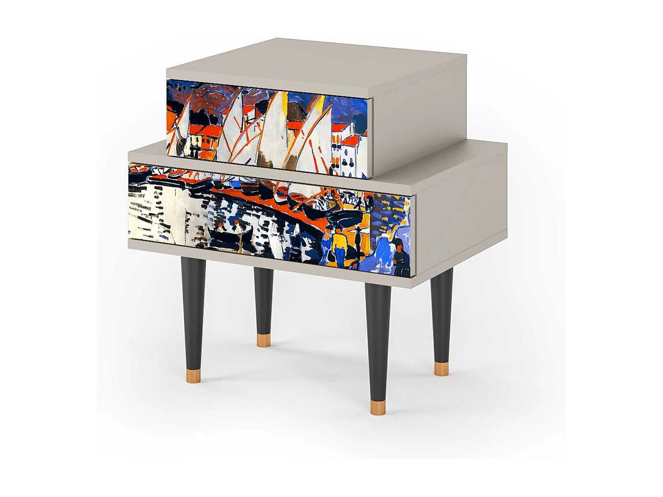 Table de nuit - 58х58х41 cm - NS1 - Le Séchage des voiles , Sable