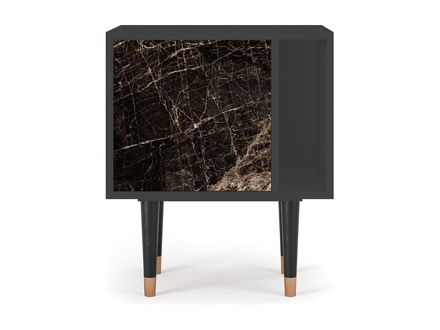 Stolik nocny - 57х69х48 cm - S2 - Night Abyss, Antracyt