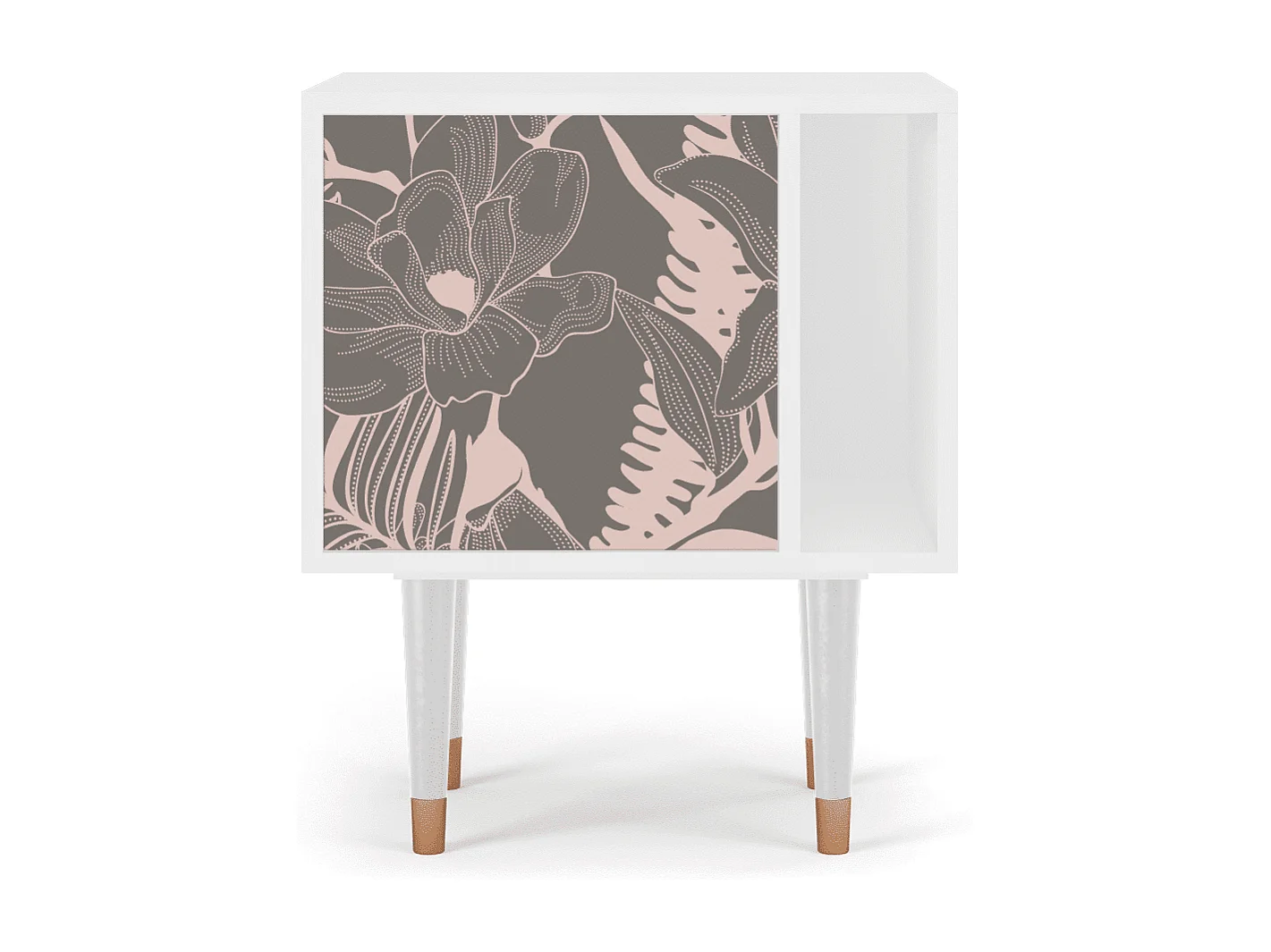 Table de nuit - 57х69х48 cm - S2 - Issabelline Flower, Blanc