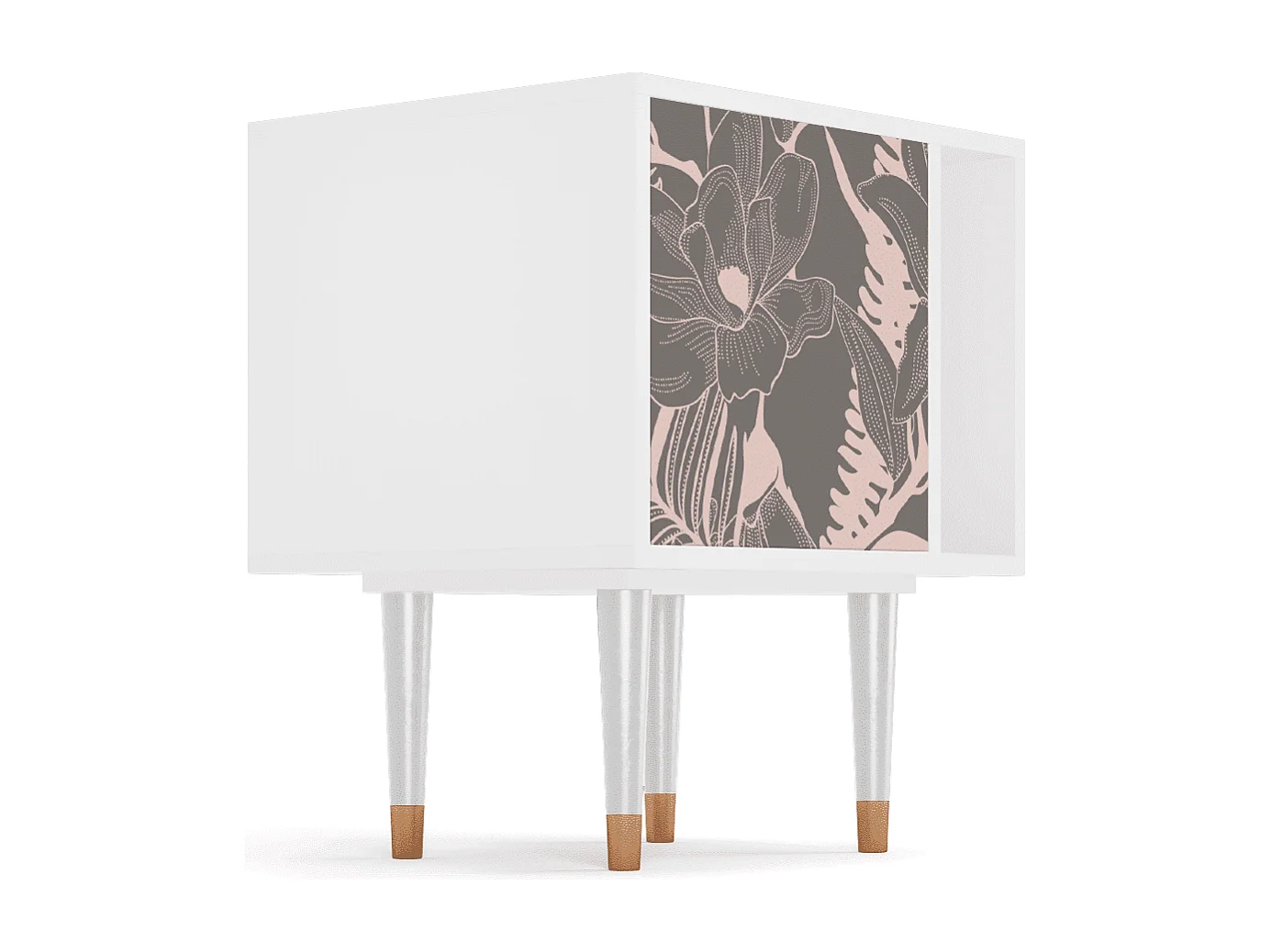 Table de nuit - 57х69х48 cm - S2 - Issabelline Flower, Blanc