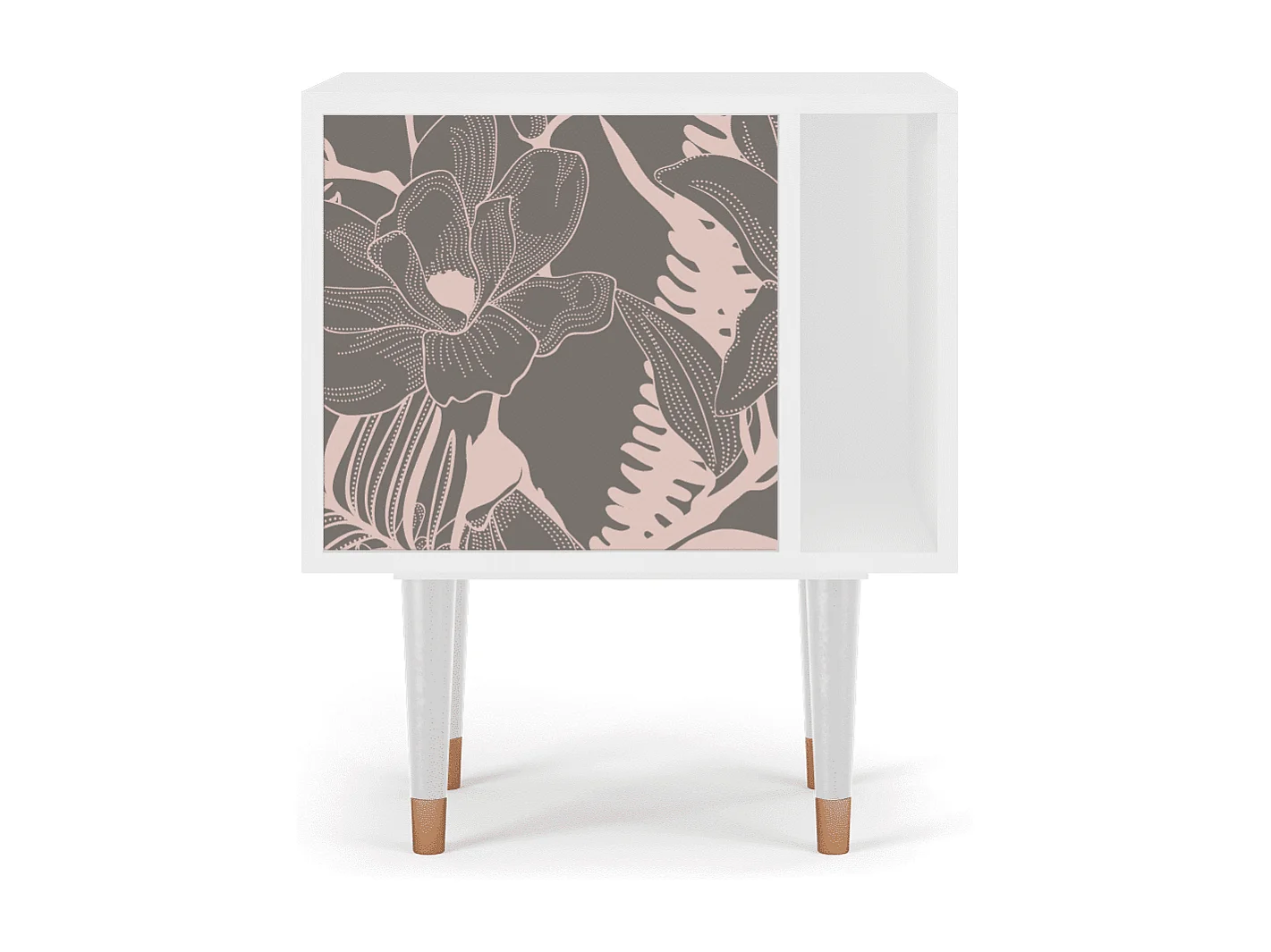 Table de nuit - 57х69х48 cm - S2 - Issabelline Flower, Blanc