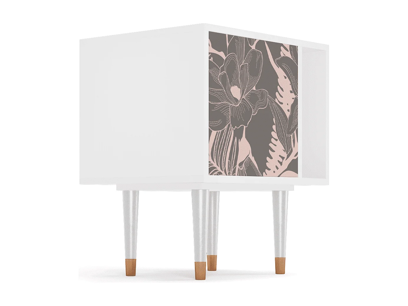 Table de nuit - 57х69х48 cm - S2 - Issabelline Flower, Blanc