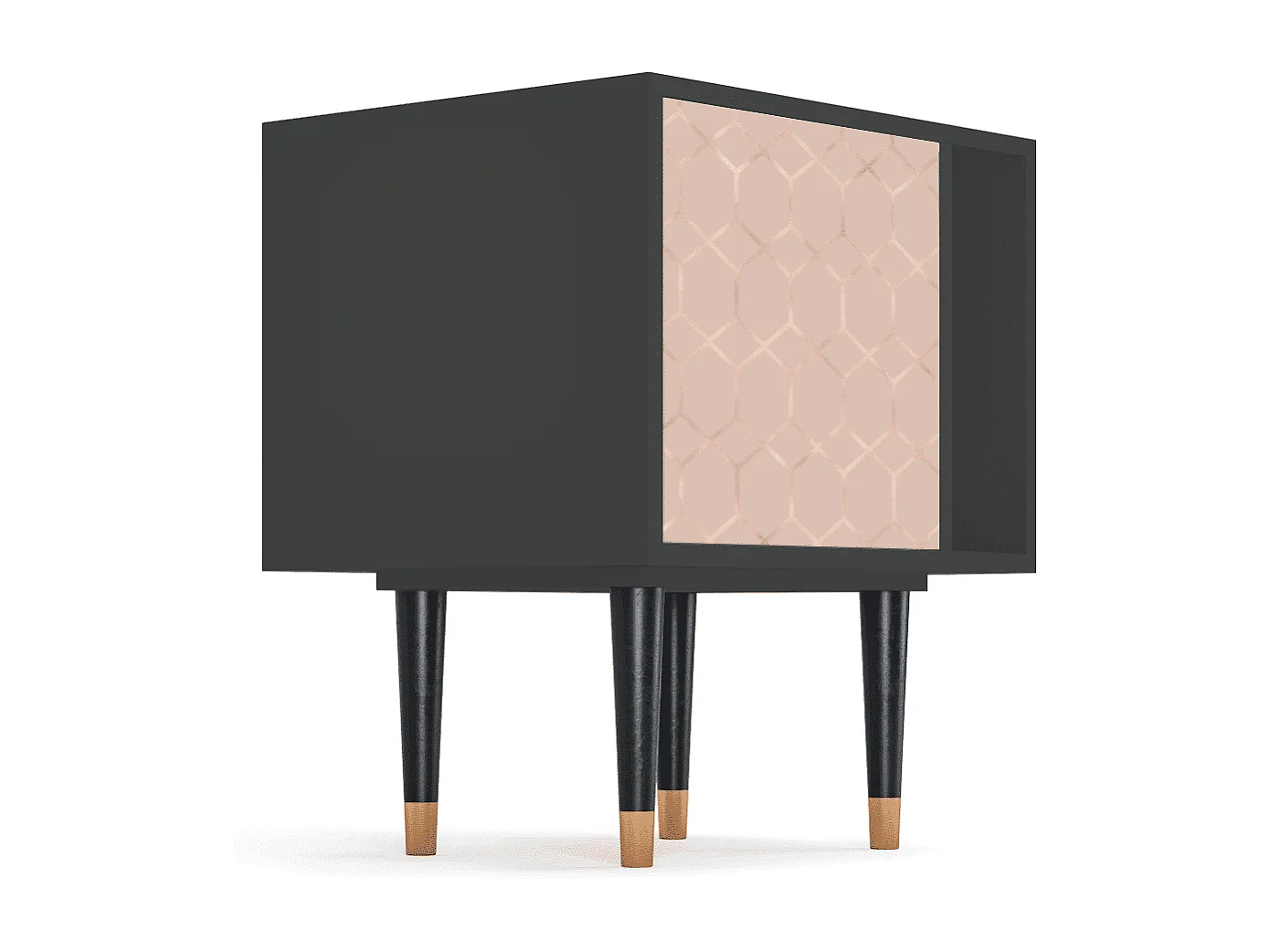 Stolik nocny - 57х69х48 cm - S2 - Rose Honeycomb, Antracyt