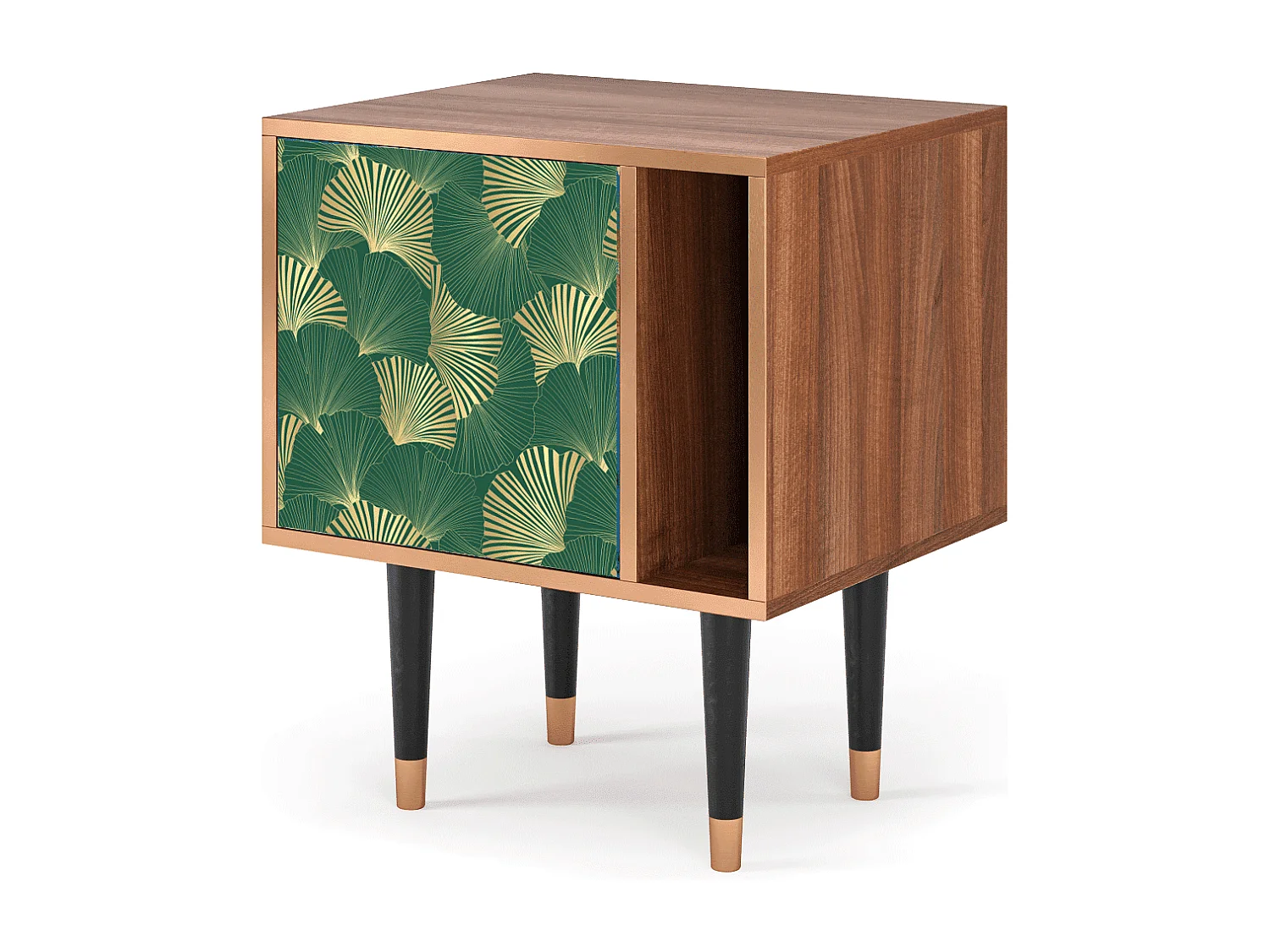 Mesita de noche - 57х69х48 cm - S2 - Gold Ginkgo, Nogal