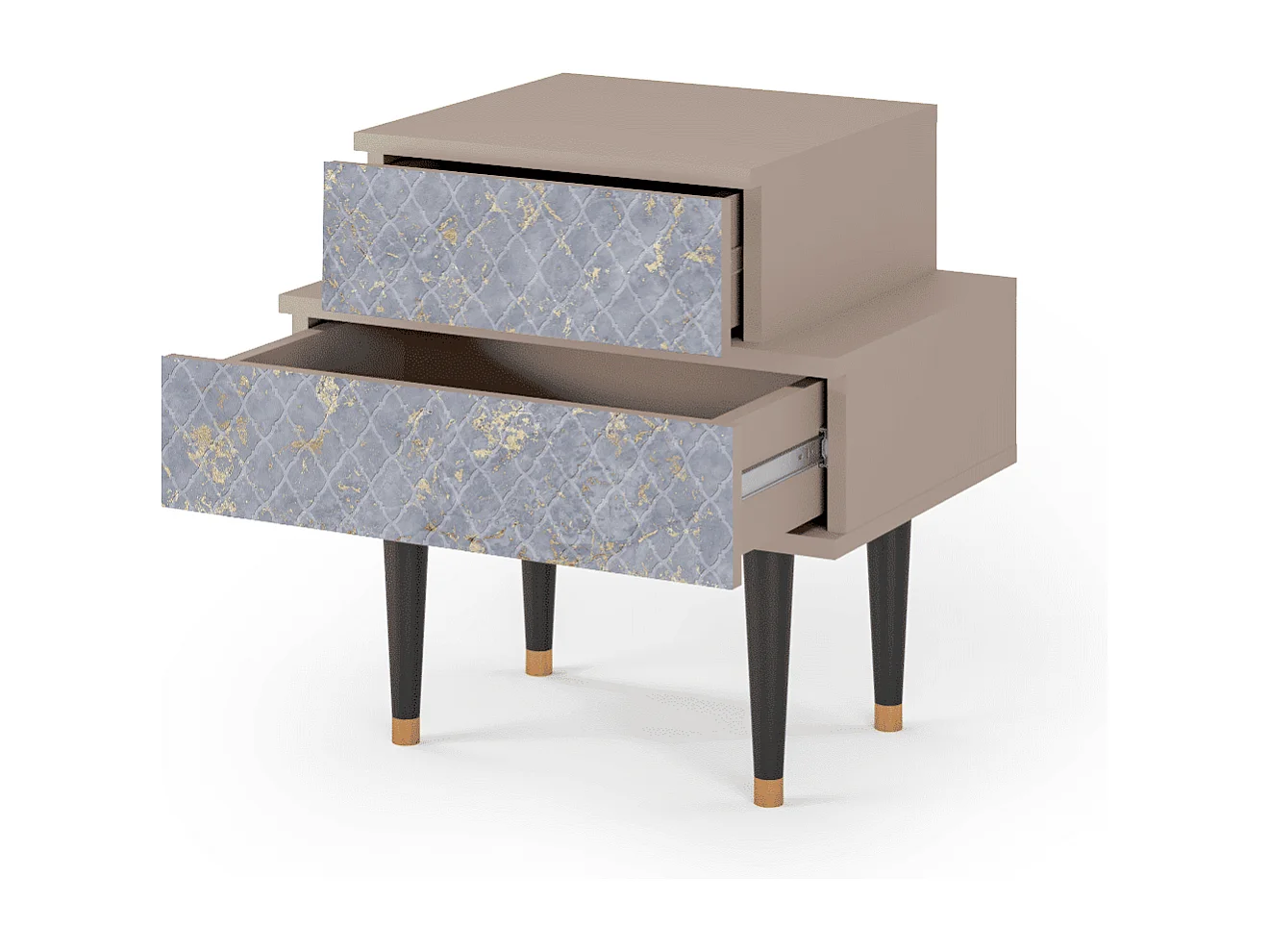 Table de nuit - 58х58х41 cm - NS1 - Golden Smoke, Latte